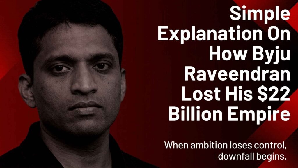 Illustration of overambition leading to a massive business downfall.