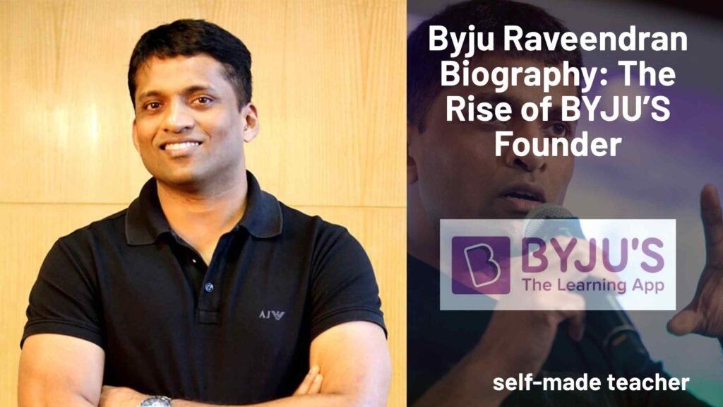 Portrait of BYJU’S founder Raveendran during his entrepreneurial journey