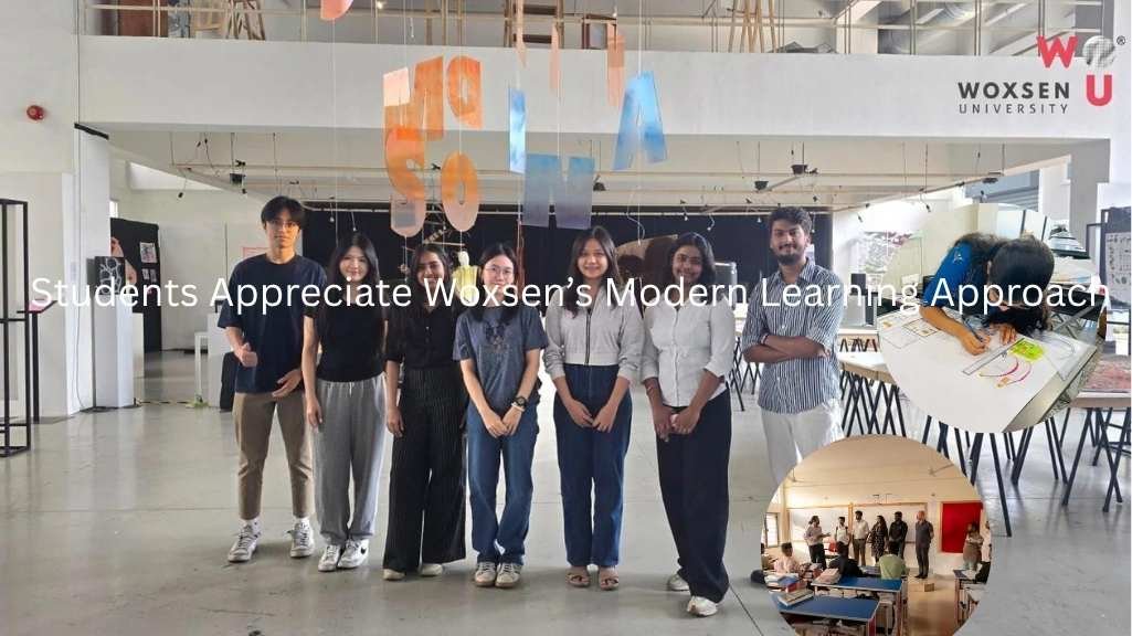 Students participating in interactive classroom learning sessions at Woxsen University.